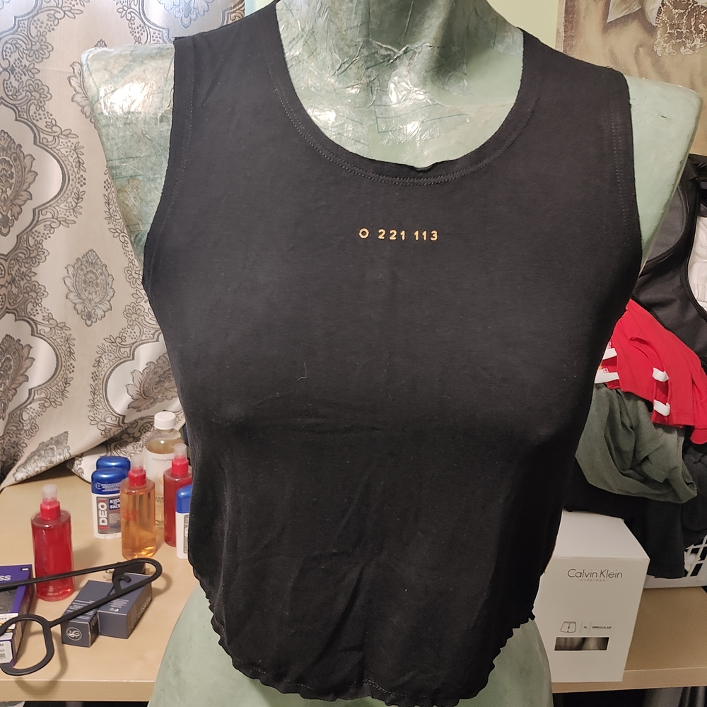 Once We Were Warriors Black Cropped Tank Top